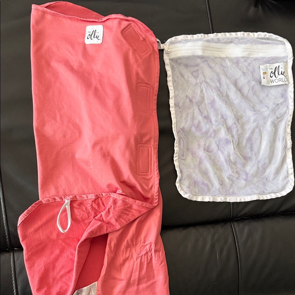 Salmon Ollie World Baby Swaddle and Wash Bag